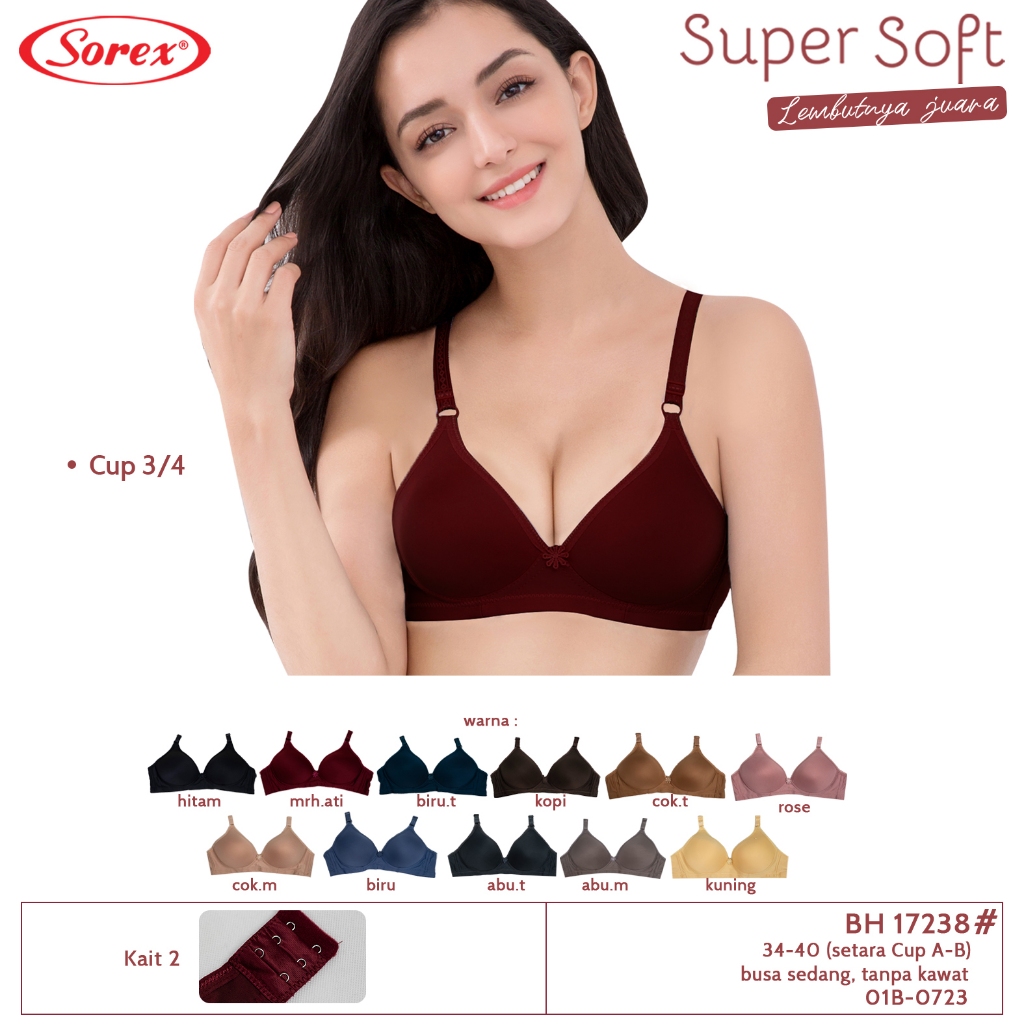 Bra BH Sorex 17232 SUPER SOFT Tanpa Kawat Busa Tipis