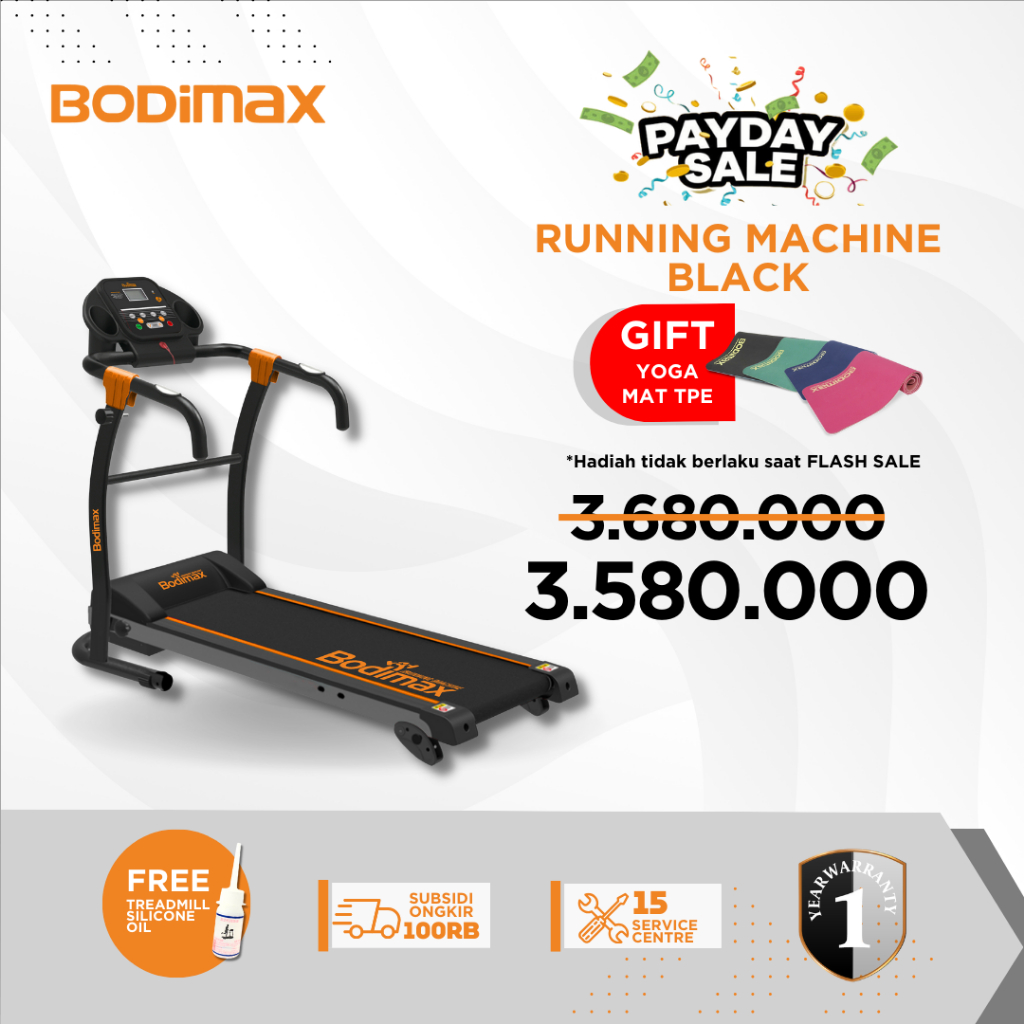 Bodimax New Running Machine Treadmill Alat Olahraga Fitness