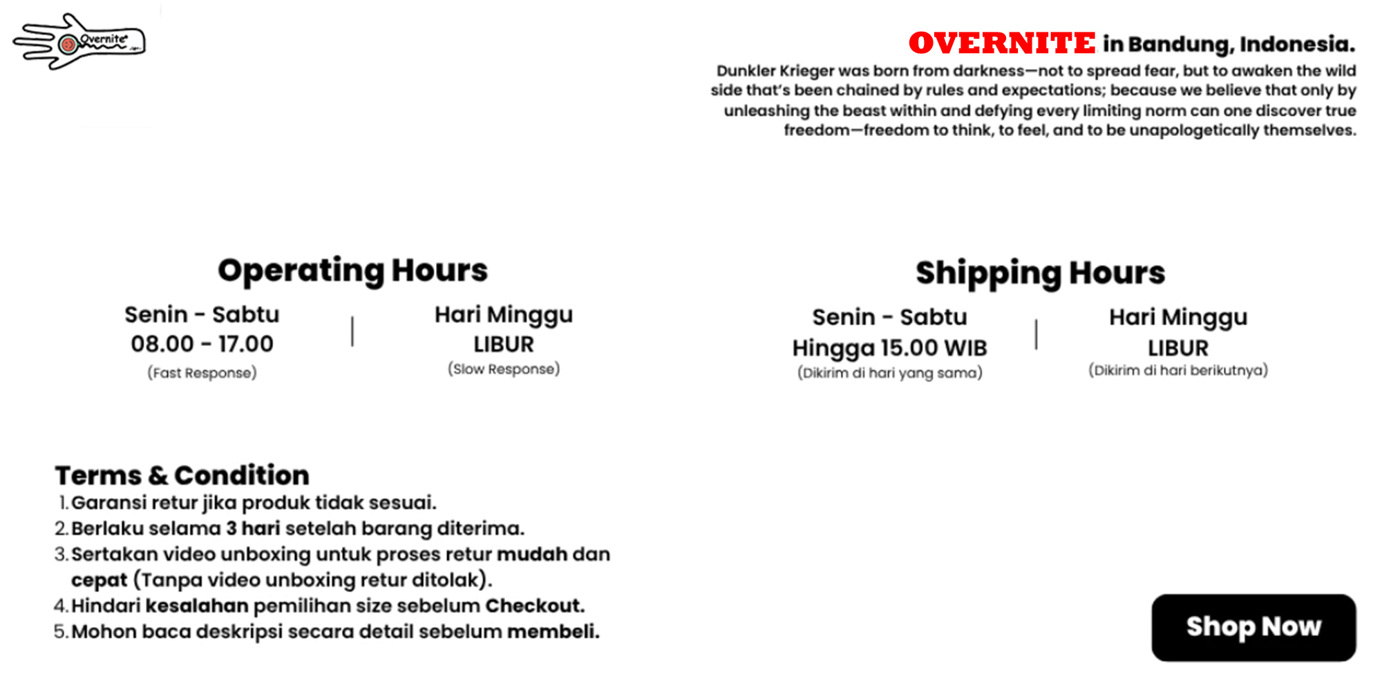 Toko Online Overnite Official Store | Shopee Indonesia