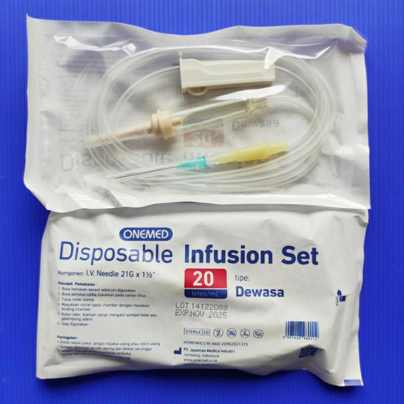 Jual INFUSION SET ONEMED/SELANG INFUS / INFUS SET DEWASA/ ALAT INFUS |  Shopee Indonesia