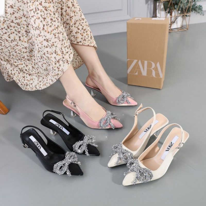 Jual SANDALS HIGH HEELS ZARA DIAMOND HEELS 990 F 990 Sepatu zara