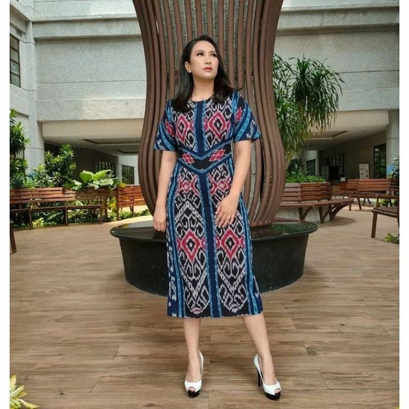 Jual Ready Stok Dress tenun Midi dress Set Couple tenun