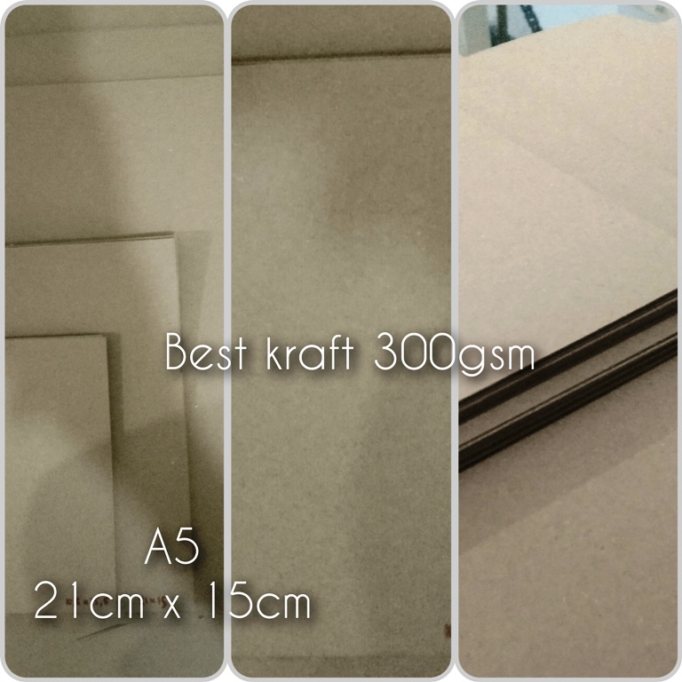 Jual Kertas Kraft/ Kertas Samson/ Kertas Coklat Liner A5 (15cm x 21cm)  300gsm - Paper Craft