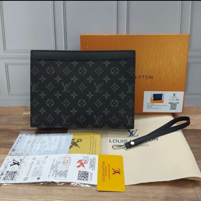 HANDBAG LOUIS TAS TANGAN LV CLUTCH HAND BAG VUI TTON PRIA WANITA