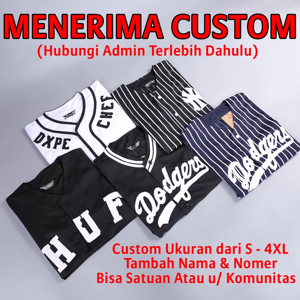 Baju Kaos Kemeja Jersey Baseball Pria & Wanita Dodgers - Dodgers Blue