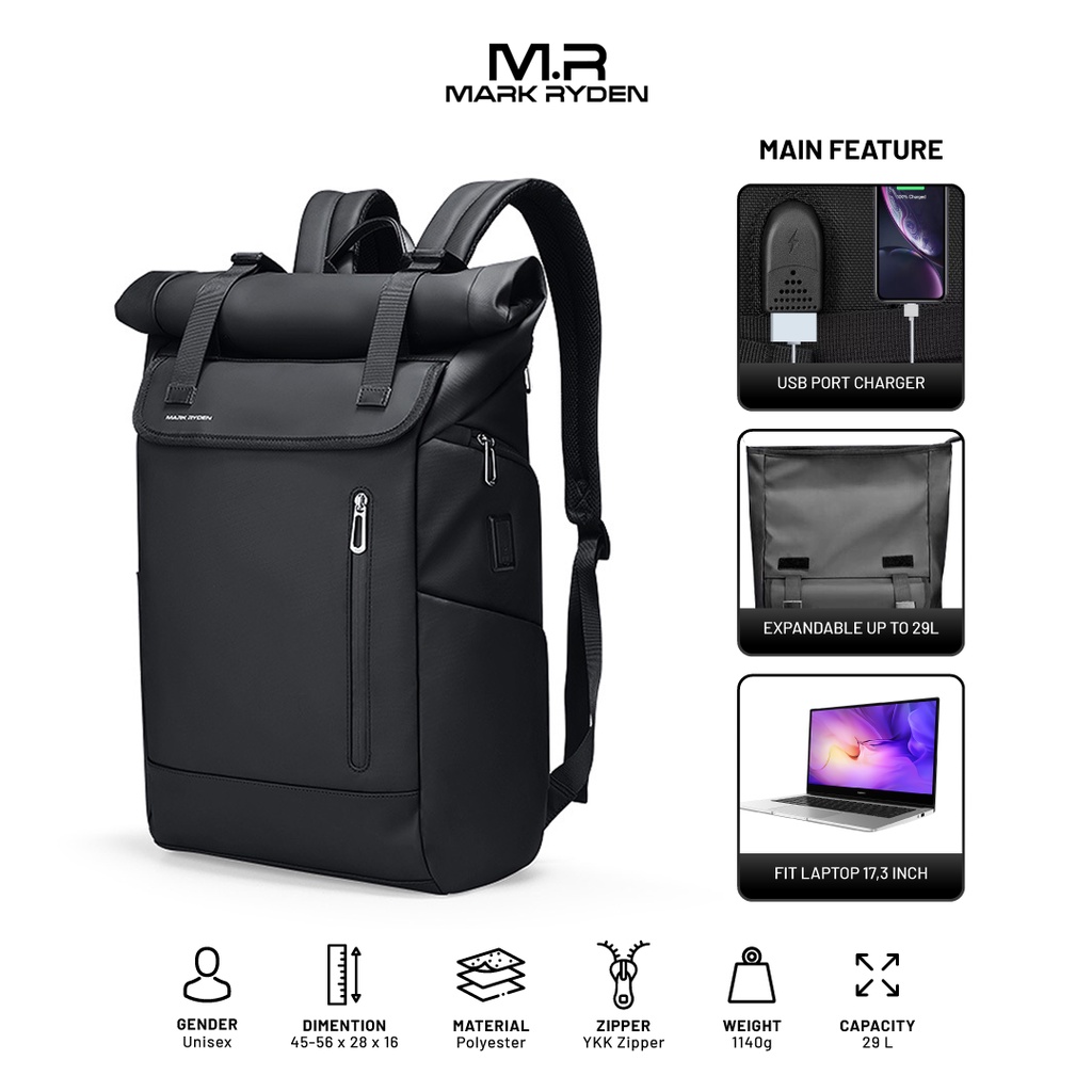 Jual Mark Ryden MR2908 Backpack Bag USB Tas Ransel Laptop 17.3