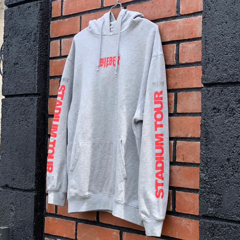 Jual H M Purpose Stadium Tour Hoodie Grey Justin Bieber 2017 ORIGINAL Shopee Indonesia