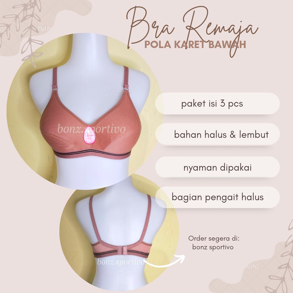 PAKET HEMAT ISI 3 SPORT BRA / BH SPORT WANITA TANPA KAWAT TANPA