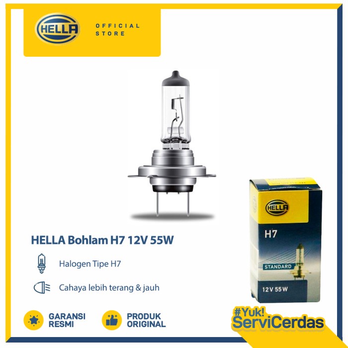 Jual HELLA Bohlam Mobil H7 12V 55W - Bohlam Mobil / Lampu Mobil