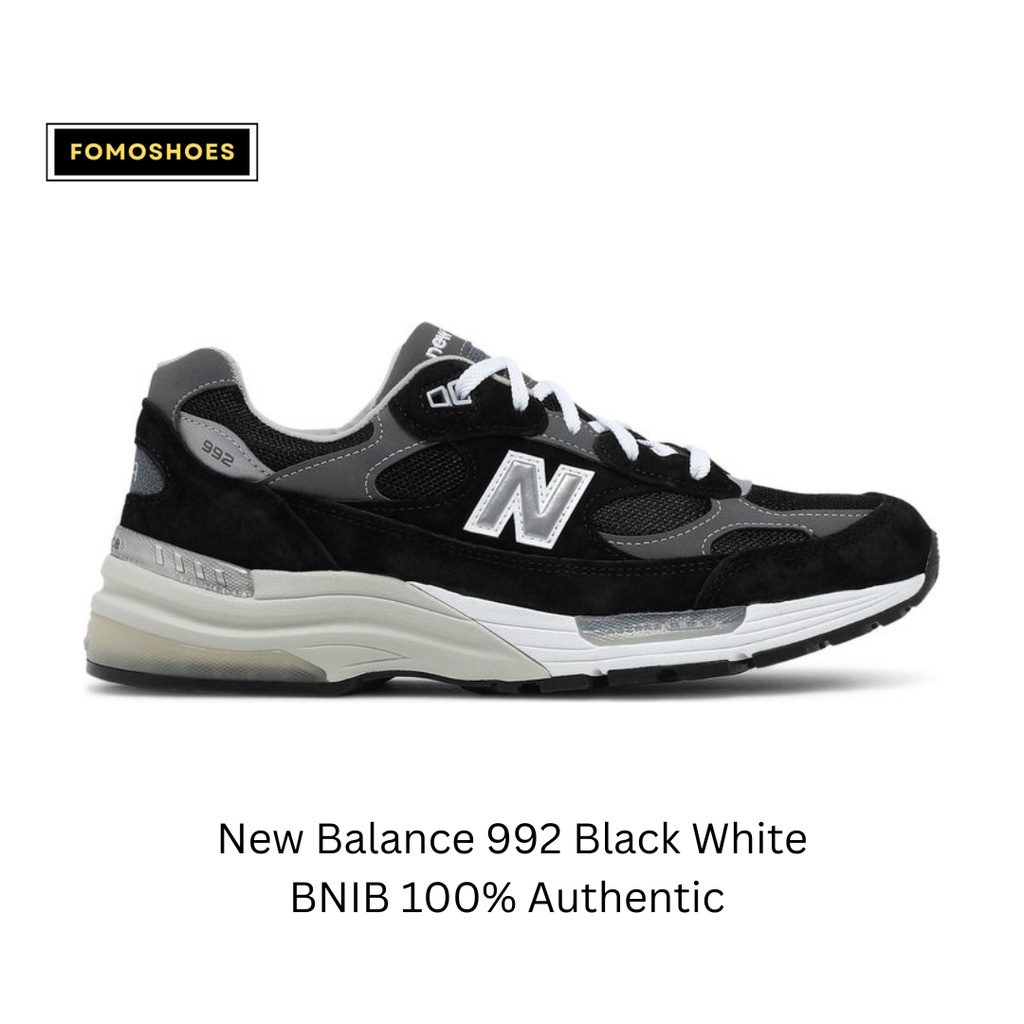 New balance 992 black hot sale grey