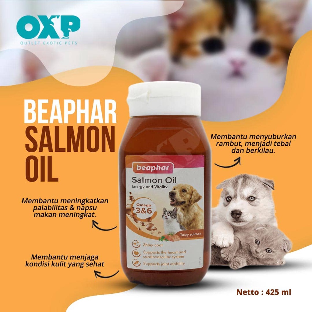 Jual SALMON OIL BEAPHAR 425Ml MINYAK IKAN VITAMIN BULU ANJING