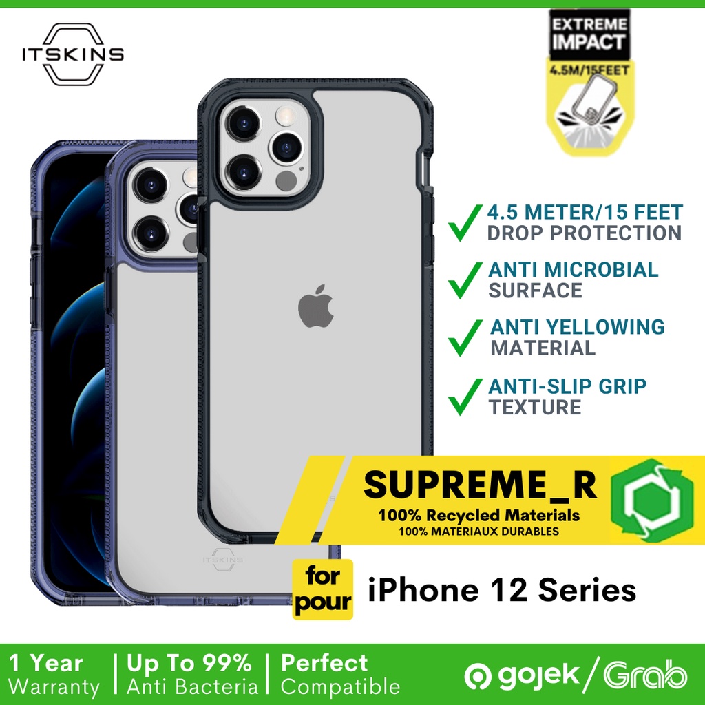  Itskins Supreme Clear Protective Phone Case Compatible with  iPhone 13 Pro Max, Slim Hybrid Case, Anti-Yellowing, and Heavy Duty  Shockproof Cover, Military Phone Case