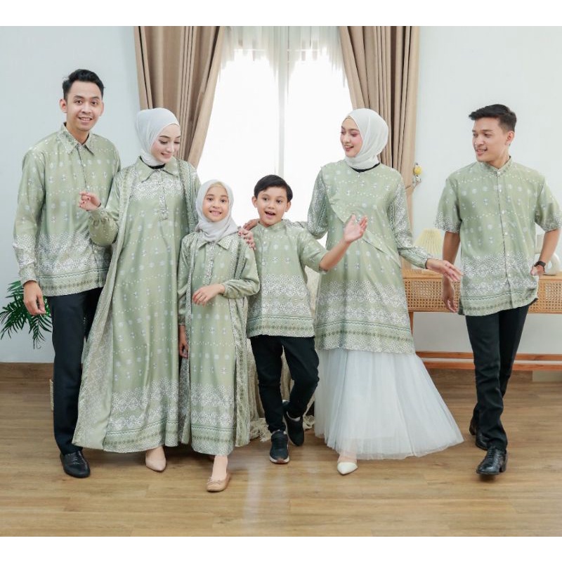 Jual Baju dress gamis pesta kondangan lebaran hari raya ied idul fitri 2023  maxi daily party long dress couple set seragam pasangan keluarga sarimbit  setelan ibu dan anak muslimah hijab mewah sage