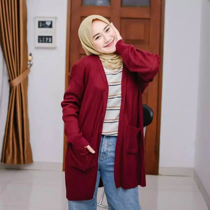 Long clearance cardigan shopee