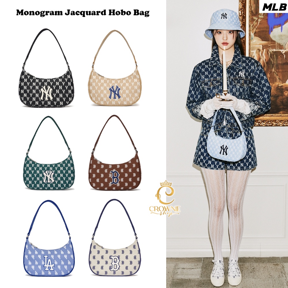 ⭐️แท้ 💯% MLB MONOGRAM JACQUARD HOBO BAG