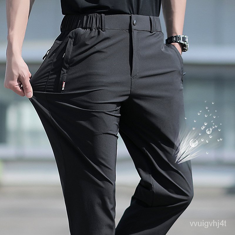 Large Size Men's Summer Pants Big Size Ice Silk Stretch Breathable
