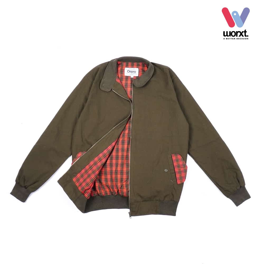 Jual Jaket Harrington Green Worxt Kanvas Baby Premium