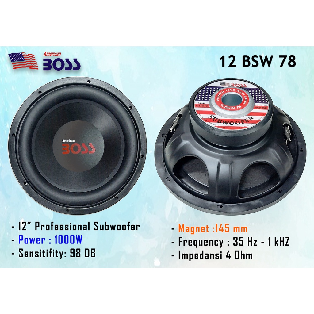 Speaker subwoofer 12 hot sale inch american boss