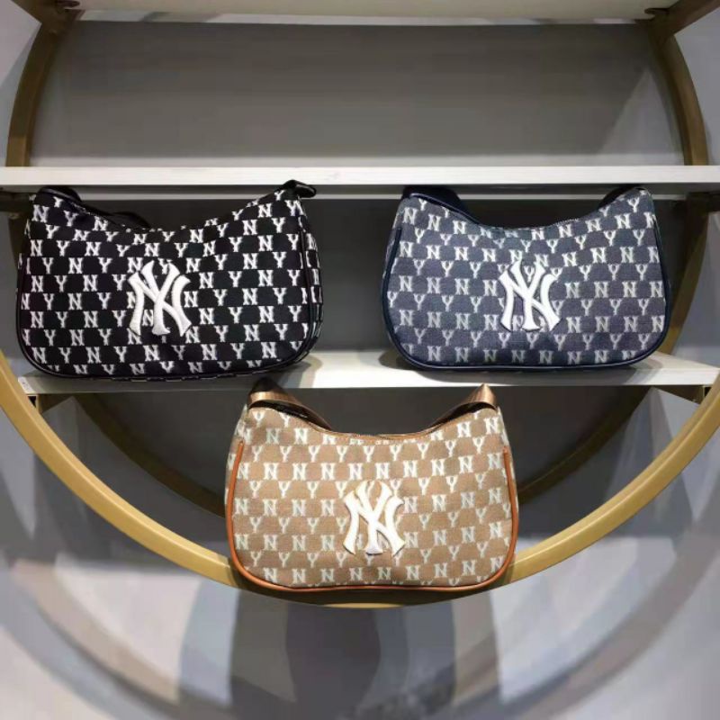 Jual Tas MLB Monogram Jacquard Hobo Bag New York Yankees Import