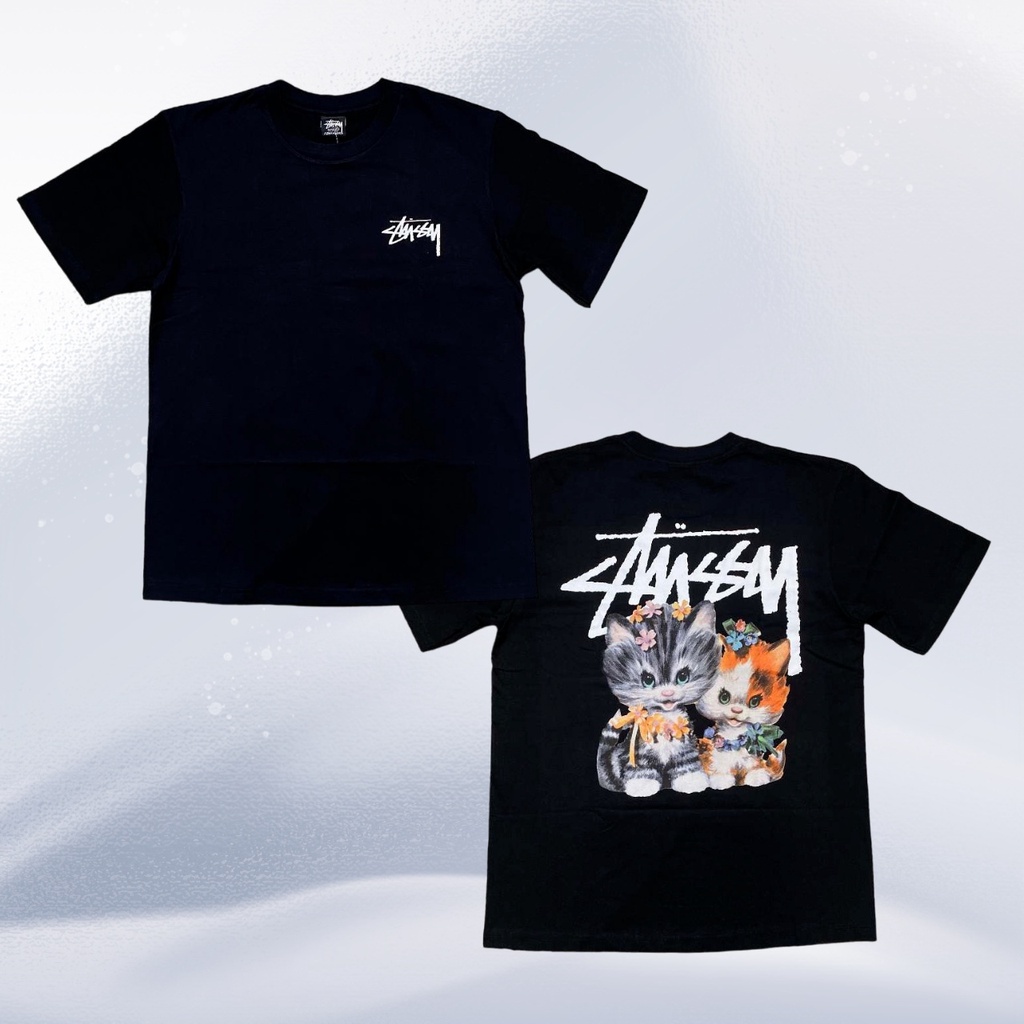 Jual 【COD】 T-shirt STUSSY KITTENS TEE - BLACK KAOS | Shopee