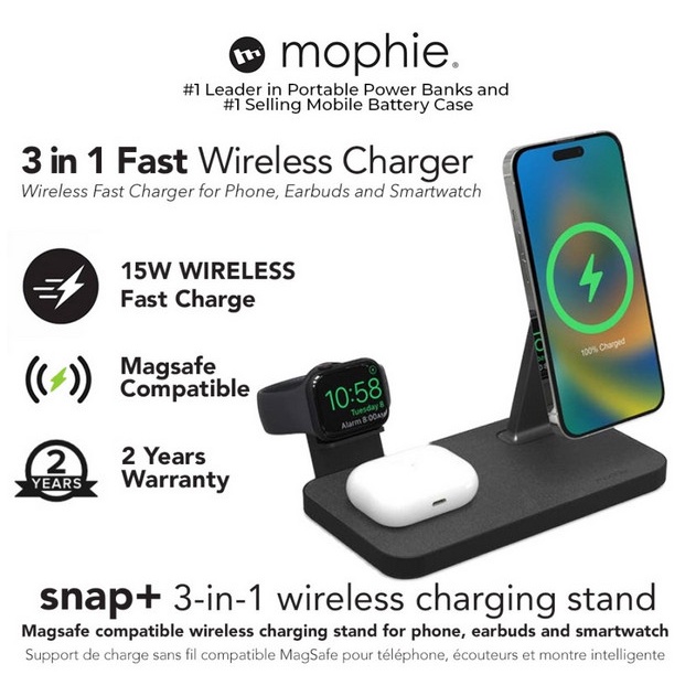 mophie Portable Stand With Magsafe for Apple devices -Black